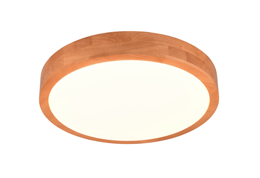 Plafoniera led Trio Lighting Iseo 24W 3000K color legno - 647410130 01