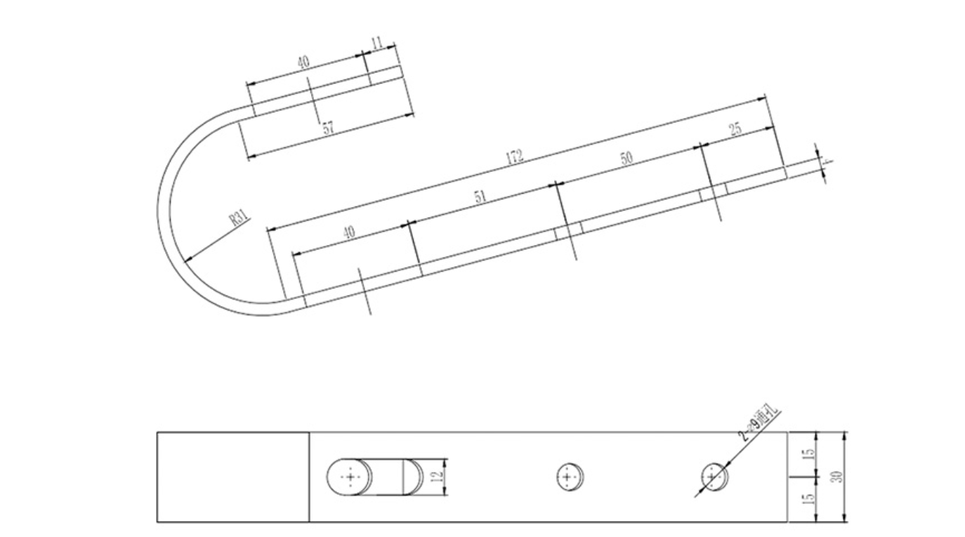 Staffe tonde per balcone Hopergy 172x57x30mm 2pz - G1-R60 02
