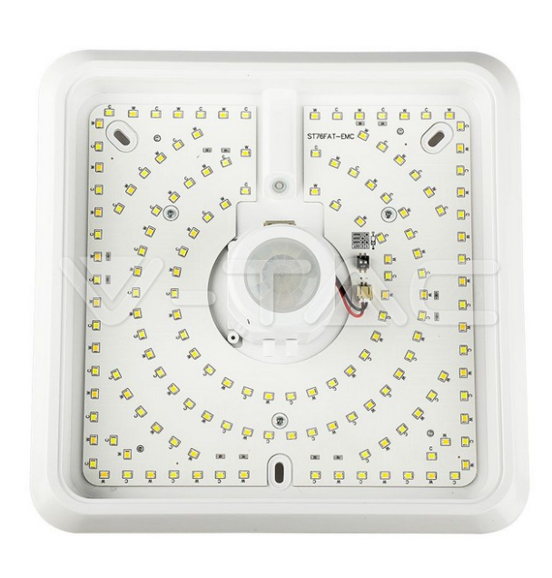 Plafoniera led V-tac chip Samsung sensore PIR 12W 3000-4000-6000K bianco VT-81003  -  23419 02