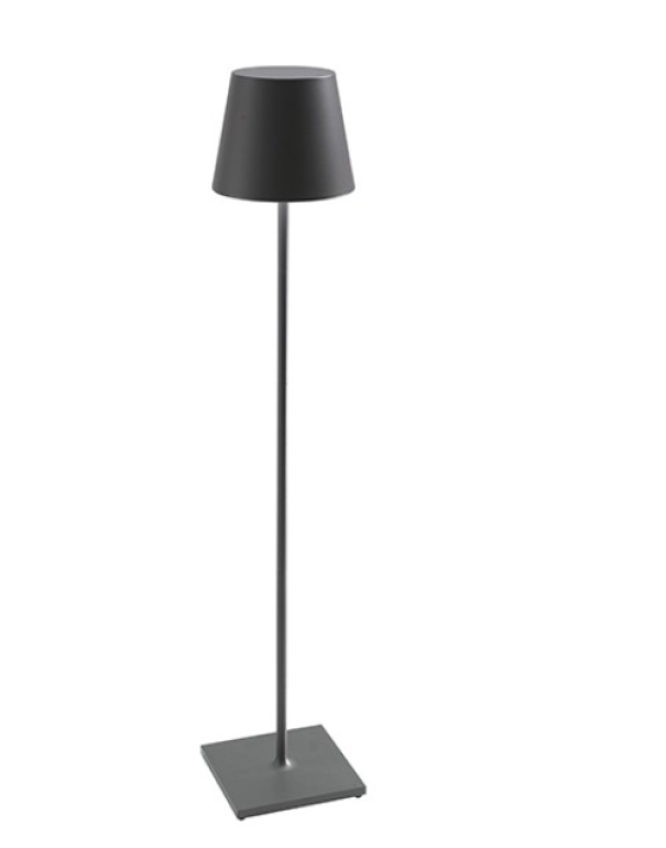 Lampada da terra e tavolo Zafferano Poldina Pro XXL ricaricabile 2700-3000K 6,5W IP54 grigio scuro - LD0360N3 01
