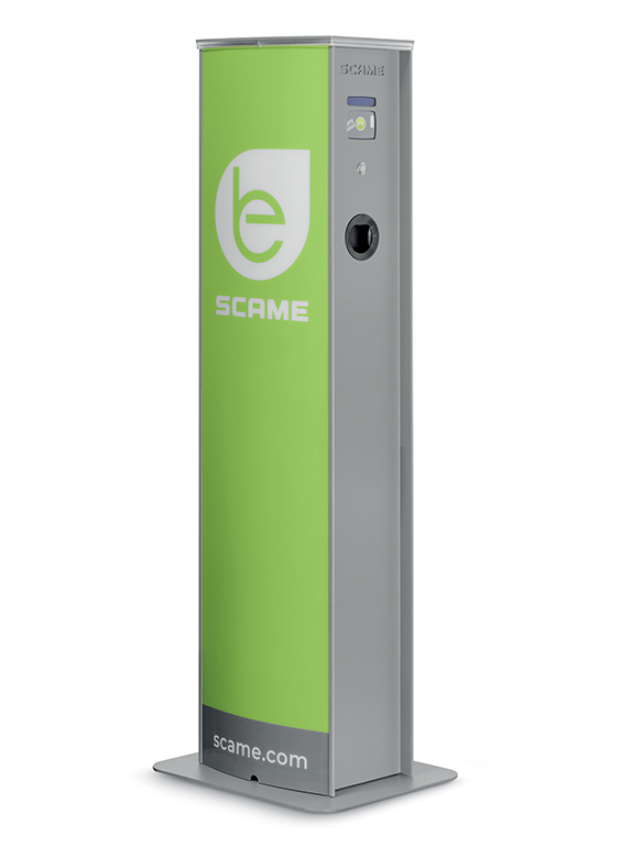 Colonnina di ricarica Scame Business 2 prese con blocco 3P+N+T 32A 22kW grigio - 204.CA23B-T2T2M 01