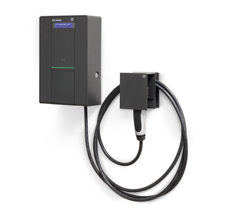 Stazione di ricarica wallbox Scame Business 1P+N+T 32A 7.4kW con interruttore 1P+N antracite - 205.W33-S 01