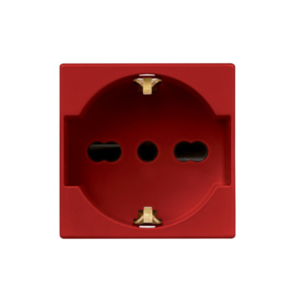 Presa universale p40  2 moduli 2p+t rosso - 12100/310-6