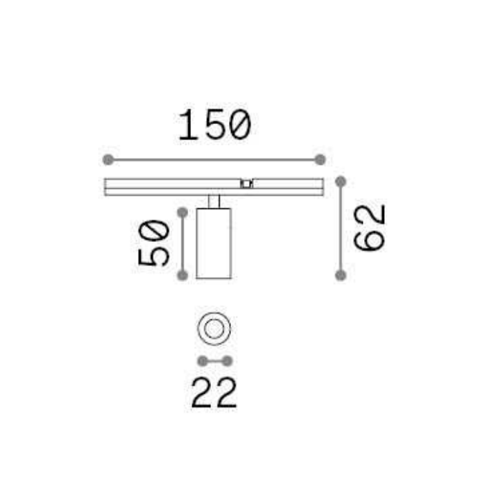 Proiettore a binario led dimmerabile Ideal Lux Stick track single 3W 3000K nero - 329505 06