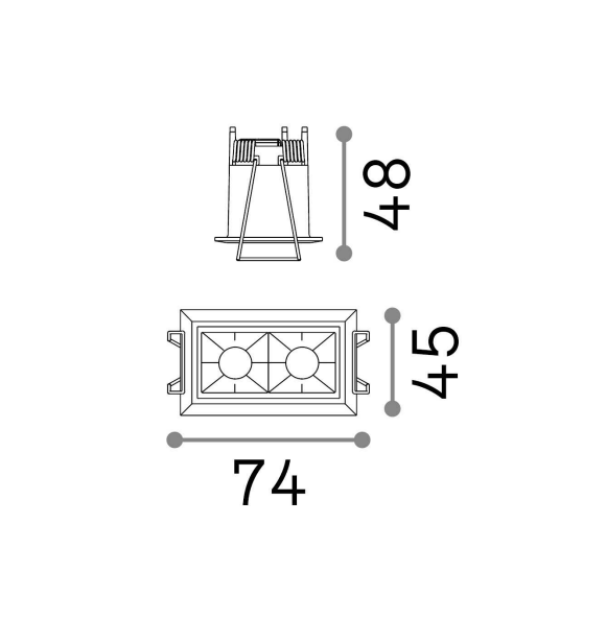 Proiettore led a incasso Ideal Lux Lika Fi Trim 6W 3000K bianco - 206196 02