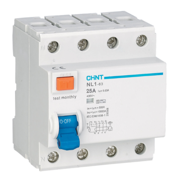 Interruttore differenziale puro Chint 4P 40A 30mA 6kA tipo A -  200222 01