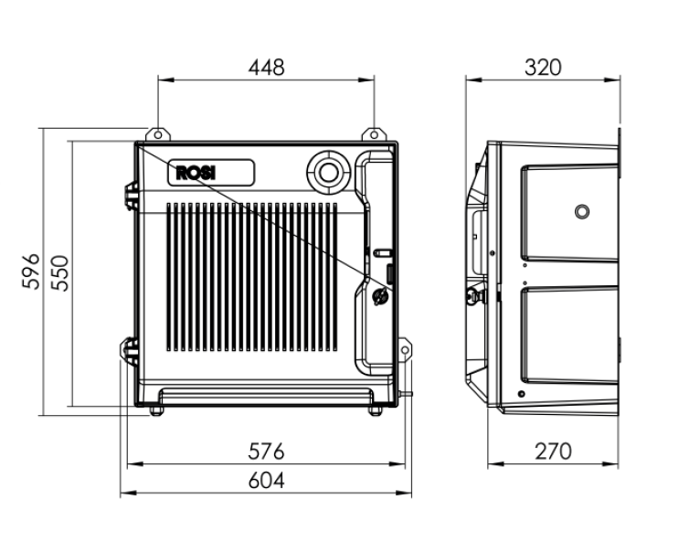 Quadro ASC Rosi Materiale Elettrico 3x3P + 2x4P 16A 1x5P 32A 35kW con pulsante di emergenza rosso - 1003102 02