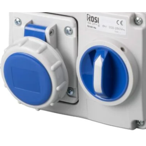 Presa interbloccata con sezionatore senza fondo  materiale elettrico serie 14 3p 16a 230v blu - 14.3214b6-i