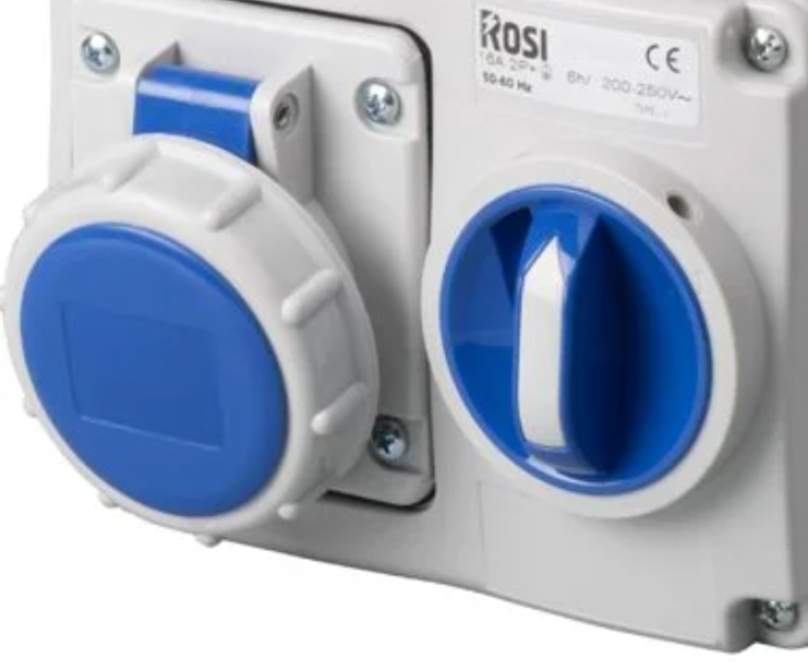 Presa interbloccata con sezionatore Rosi Materiale Elettrico Serie 14 3P 16A 230V blu - 14.3214B6-I 01