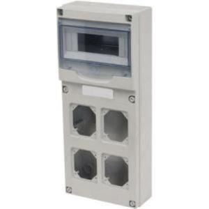 Quadro vuoto  materiale elettrico serie 14 8+2 moduli 210x470x105mm grigio - rs23812
