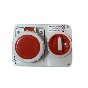 Presa interbloccata con sezionatore  materiale elettrico serie 14 4p 16a 400v rosso - 14.3316r6-i