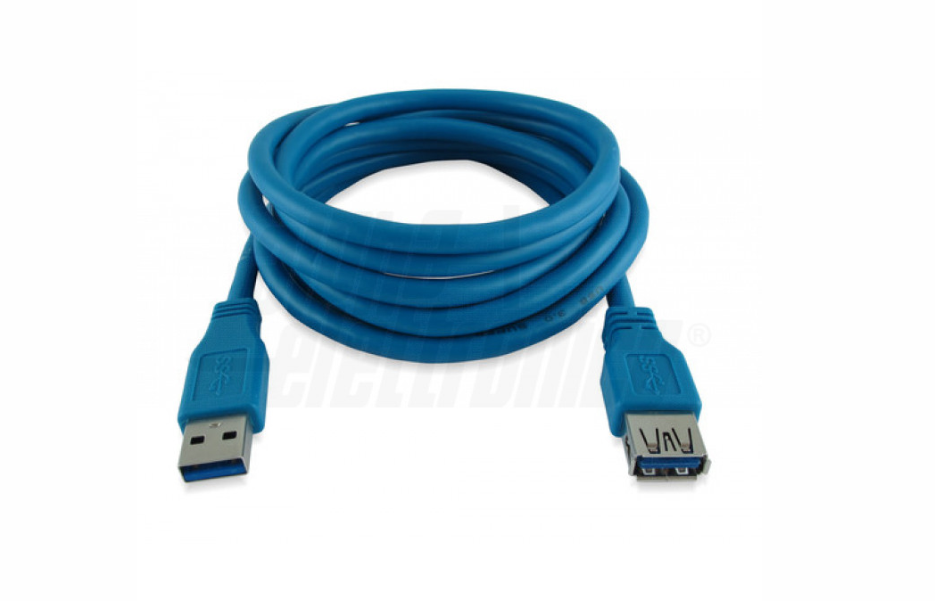 Cavo USB Alpha Elettronica spina tipo A + presa tipo A da 2m blu - 95-605/2B 02