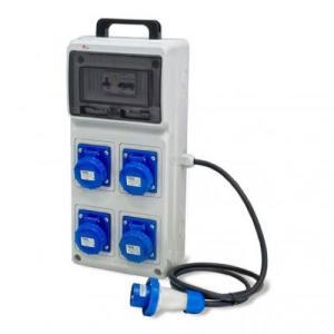 Quadro asc  materiale elettrico 4x3p 16a con pulsante di emergenza - 2241
