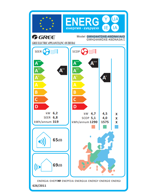 Condizionatore con wifi integrato GREE Cosmo 24000BTU/H gas R32/675 bianco - COSMO24 03