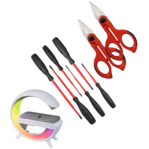 Intercable Set AO2404 - 2 Forbici + 6 Giraviti + Sveglia Altoparlante