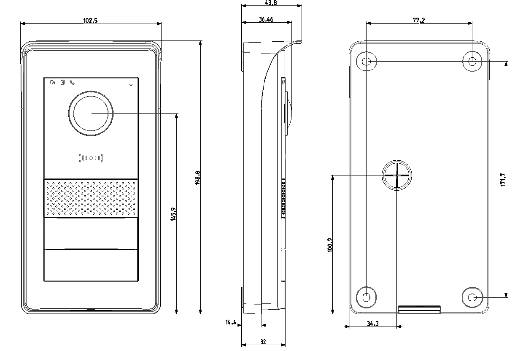 Kit videocitofonico Vimar Elvox posto esterno+monitor+alimentatore - K42945 05