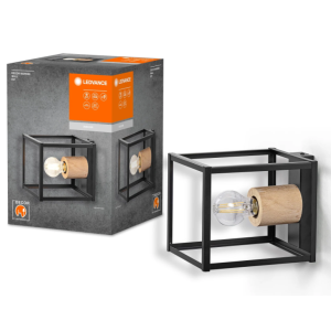 Lampada da parete  decor nairobi 1xe27 max 15w nero legno - lum759145