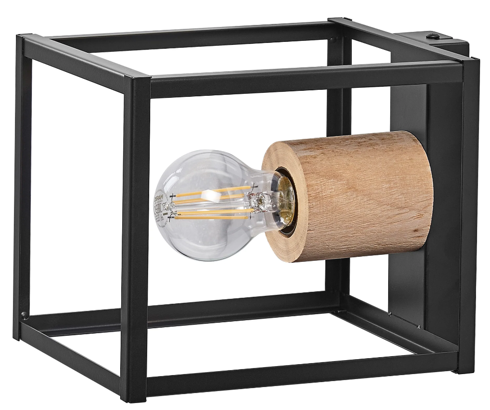 Lampada da parete Ledvance Decor Nairobi 1xE27 max 15W nero legno - LUM759145 02