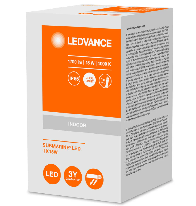 Plafoniera led a tenuta stagna Ledvance Submarine 15W 4000K bianco - LUM303942BOX1 02