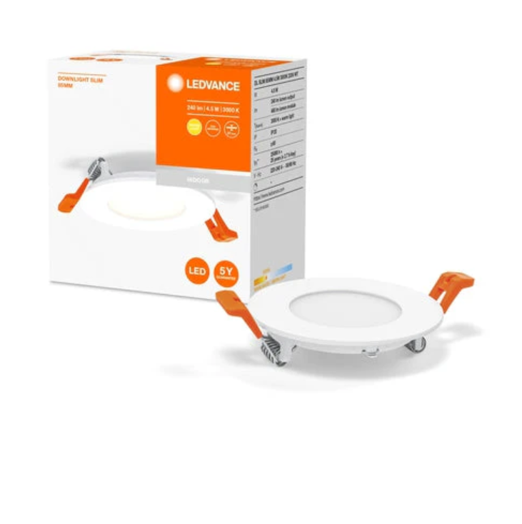 Faretto ad incasso led Ledvance Downlight Slim da 85mm 4.5W 3000K bianco - LUM573055 01
