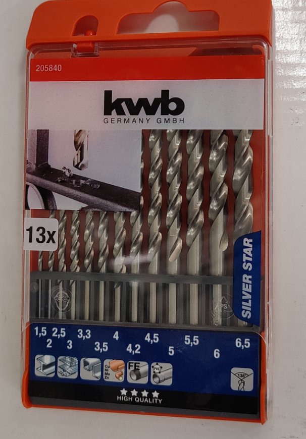 Set punte per trapano Einhell diametro 1.5-6.5 + 3.3 + 4.2mm 13pz - 49205840 01