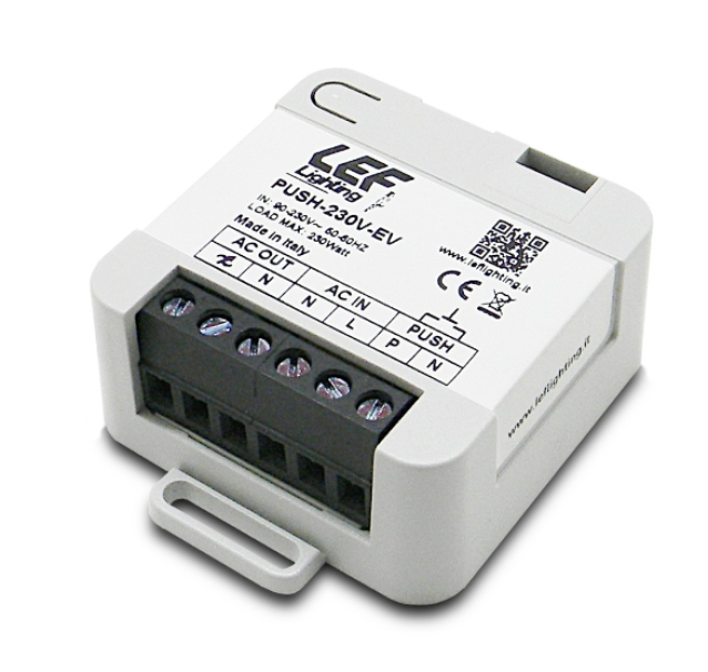 Varialuce per strisce led Lef 230Vac comandabile a pulsante max 230W - PUSH-230V-EV 01