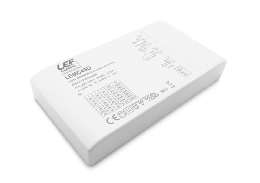 Alimentatore led Lef multicorrente max 45W dimmerabile con segnale dali/pulsante -  LEMC45D 01