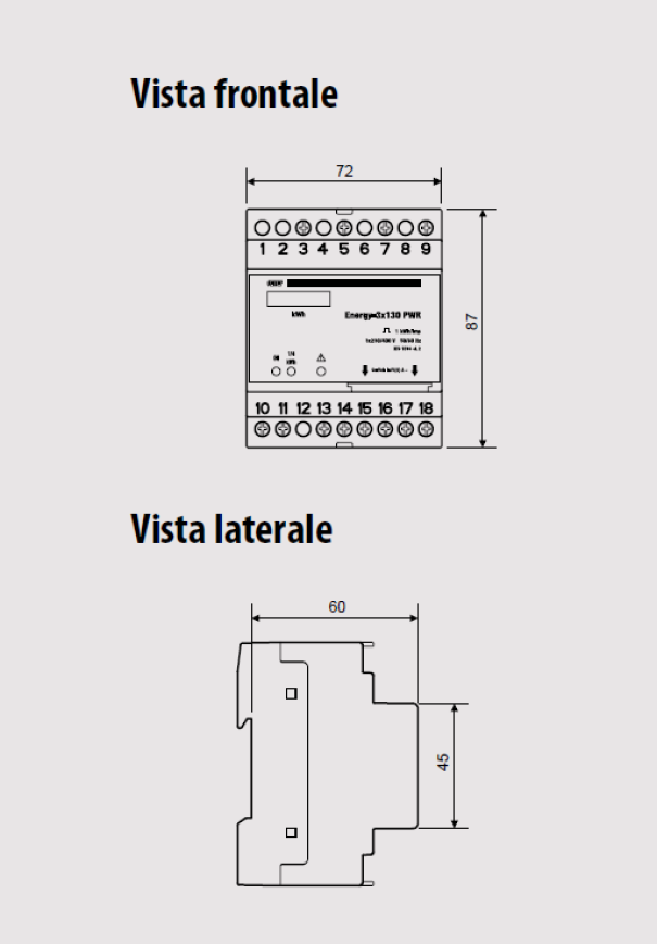 vemer contatore di energia trifase vemer statico 4 moduli 3x130 (230) vac energy-3x130 pwr - vn966800 - foto 2