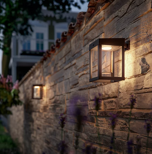 Lampada da parete led a energia solare con sensore Philips Camill 1.4W 3000K nero - 26391800 03