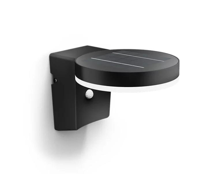 Lampada da parete led a energia solare con sensore Philips Zonal 1W 3000K nero - 26576900 02