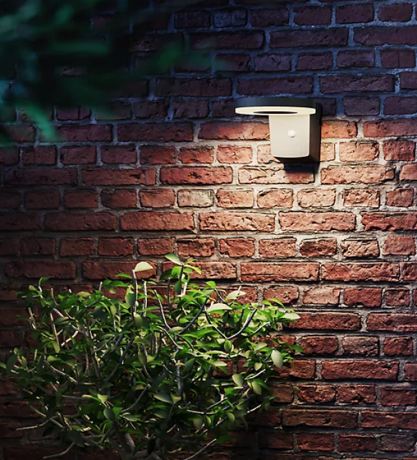 Lampada da parete led a energia solare con sensore Philips Zonal 1W 3000K nero - 26576900 03