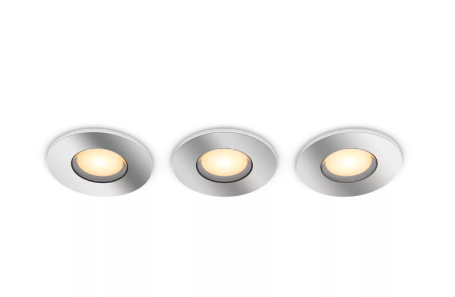 Faretti ad incasso led bluetooth dimmerabile Philips Hue Adore 3x4.2W 2200-6500K cromato 3pz - 31801400 01