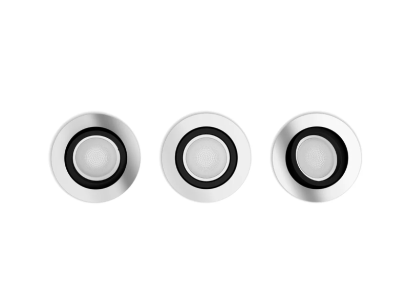 Faretti ad incasso led orientabili bluetooth Philips Hue Centura 3x5.7W 2000-6500K alluminio 3pz - 31885400 02
