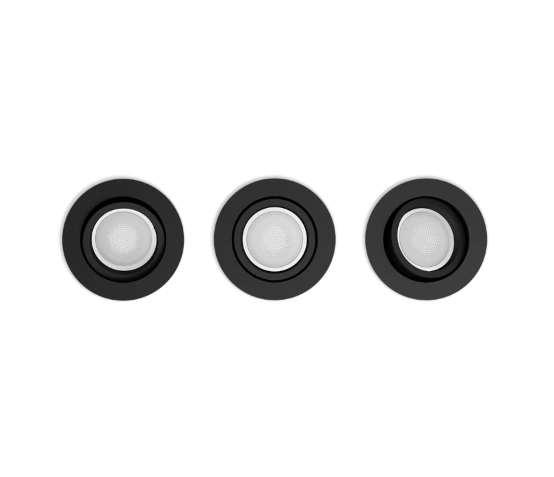 Faretti ad incasso led orientabili bluetooth Philips Hue Centura 3x5.7W 2000-6500K nero 3pz - 31897700 02