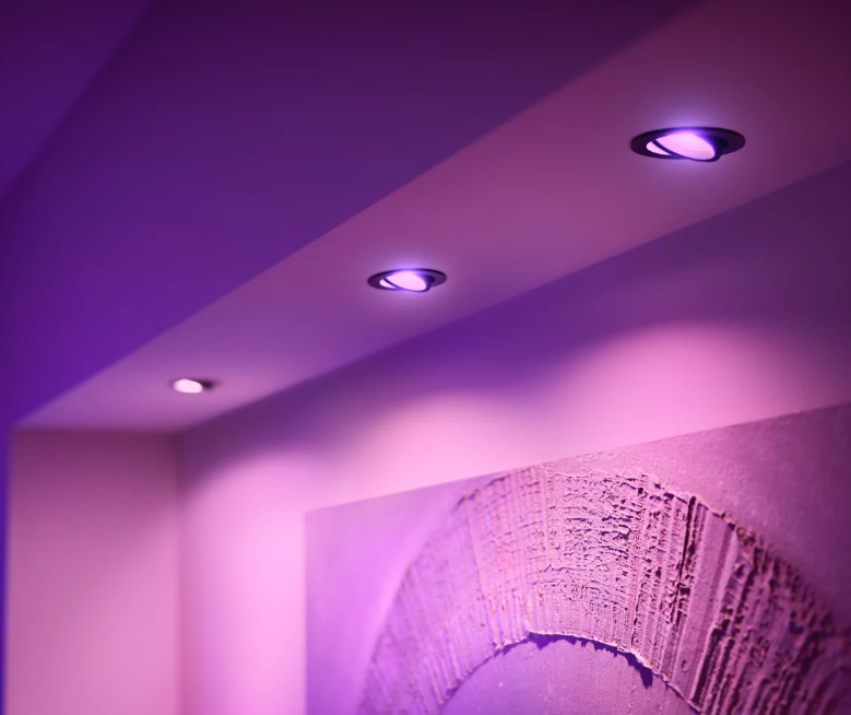 Faretti ad incasso led orientabili bluetooth Philips Hue Centura 3x5.7W 2000-6500K nero 3pz - 31897700 03