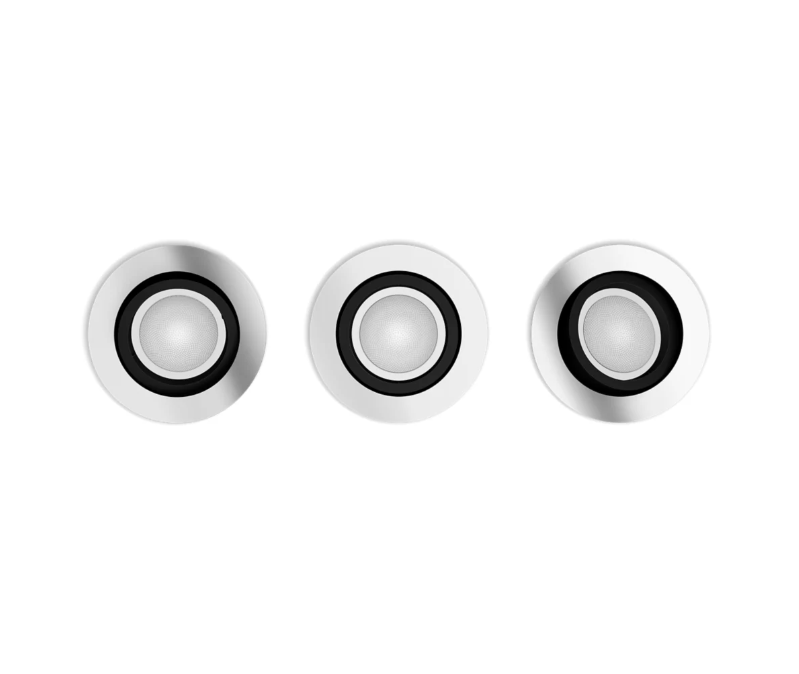 Faretti ad incasso led orientabili bluetooth Philips Hue Miliskin 3x4.2W 2200-6500K alluminio 3pz - 31981300 02