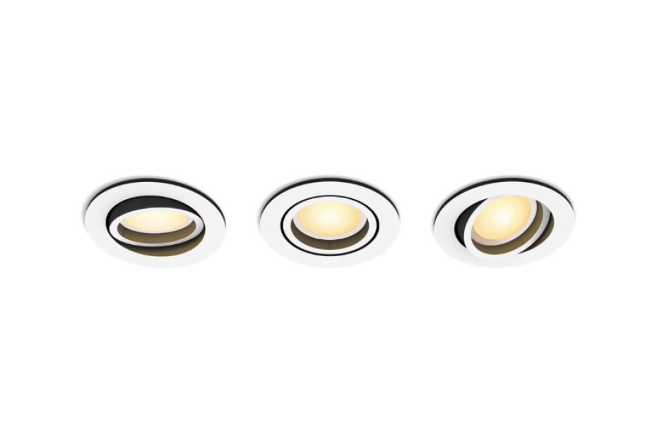 Faretti ad incasso led orientabili bluetooth Philips Hue Miliskin 3x4.2W 2200-6500K bianco 3pz - 31993600 01