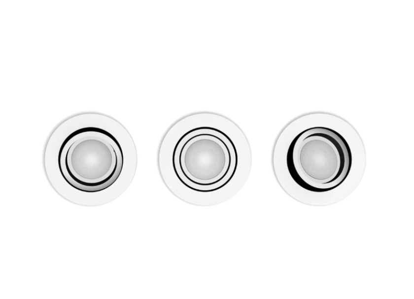 Faretti ad incasso led orientabili bluetooth Philips Hue Miliskin 3x4.2W 2200-6500K bianco 3pz - 31993600 02