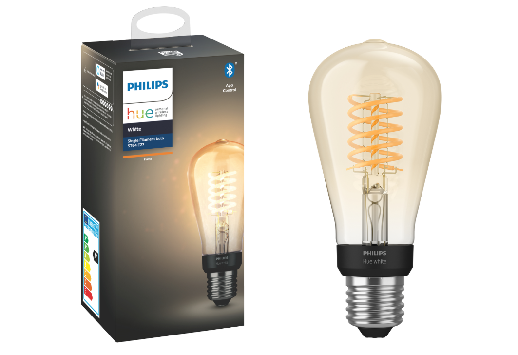 Lampadina LED filamento Philips Hue ST64 E27 con confezione originale e tecnologia smart wireless