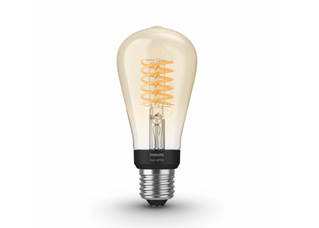 Lampadina LED a filamento vintage E27 Philips Hue bianca con attacco standard e controllo smart