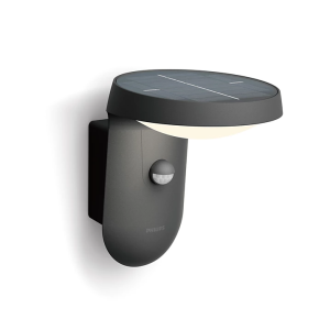 Lampada da parete led a energia solare con sensore  tyla 1.2w 4000k antracite - 47695000