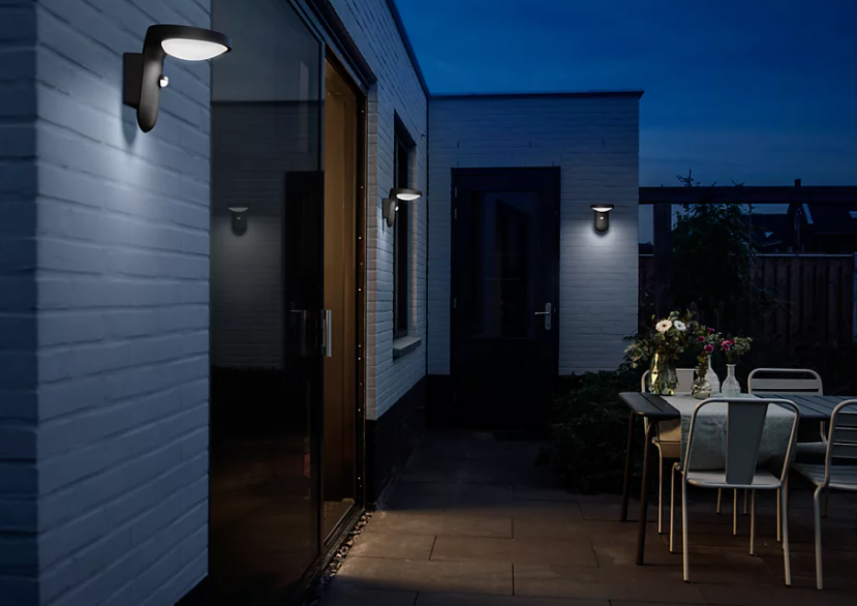 Lampada da parete led a energia solare con sensore Philips Tyla 1.2W 4000K antracite - 47695000 04