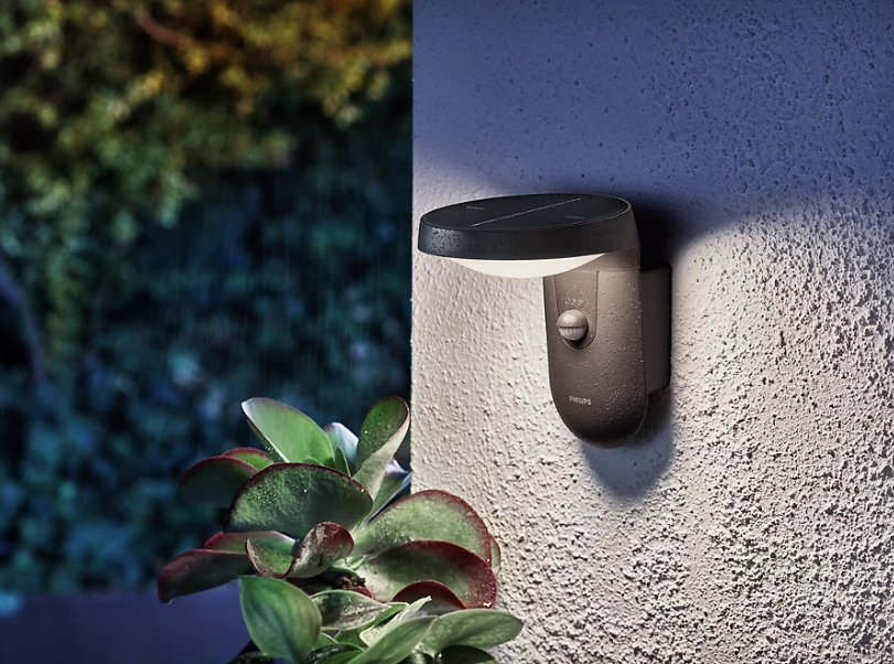 Lampada da parete led a energia solare con sensore Philips Tyla 1.2W 4000K antracite - 47695000 05