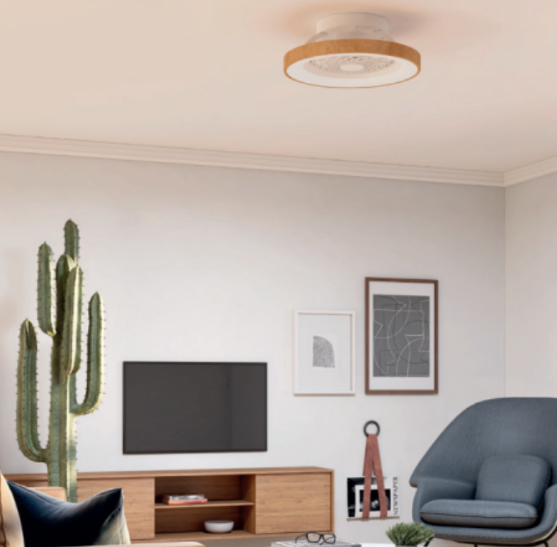 Ventilatore da soffitto con luce Mantra Tibet Mini 70W 2700-5000K bianco legno - 7806 03