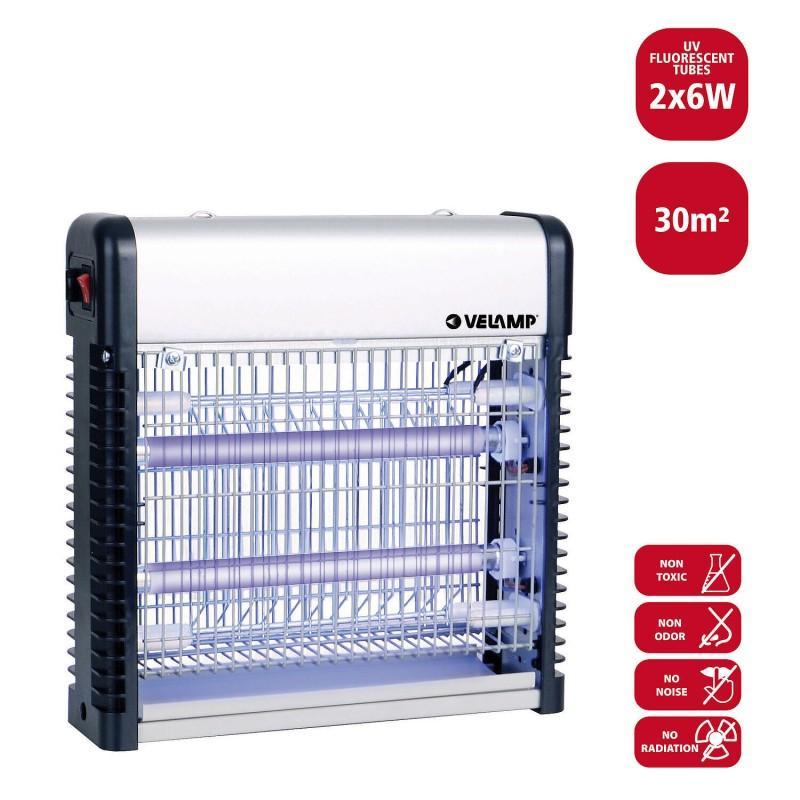 zanzariera elettrica uv velamp 2x6w per 30 m2 con griglia