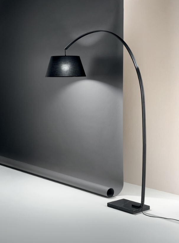Lampada da terra a piantana Perenz Tamara 1xE27 max 40W nero opaco - 6796N 01