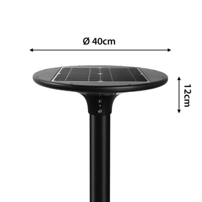 Testa palo led ad energia solare Velamp Spielberg 20W 4000K nero - SL608 03