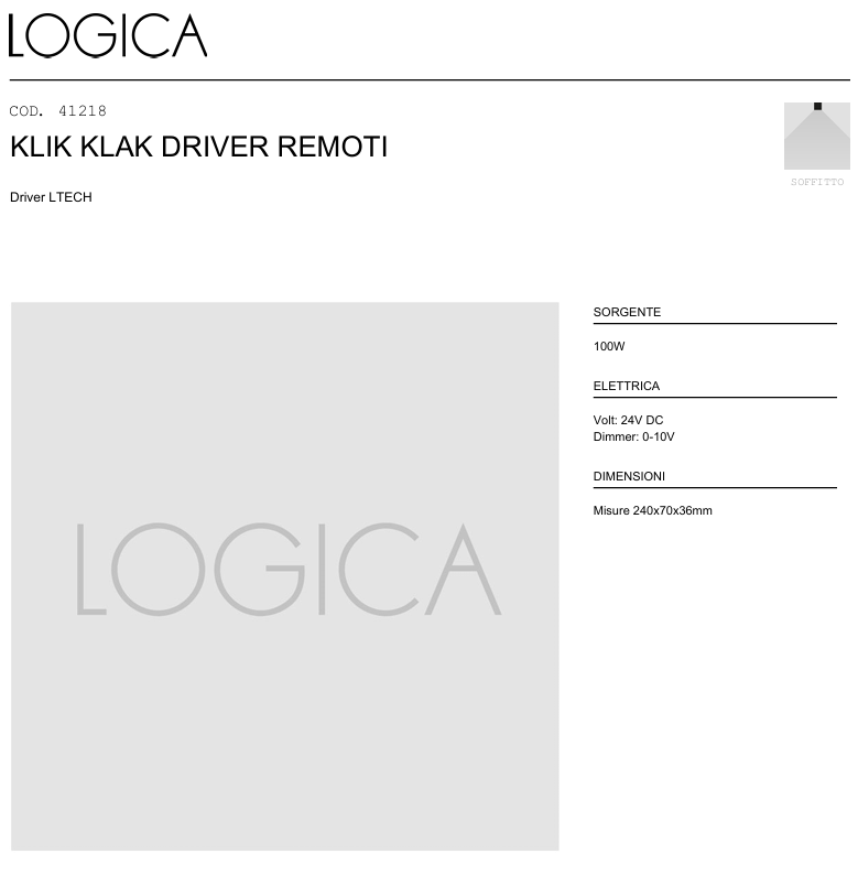 Driver dimmerabile Marino Cristal Klik Klak 96W 230V - 41218 01