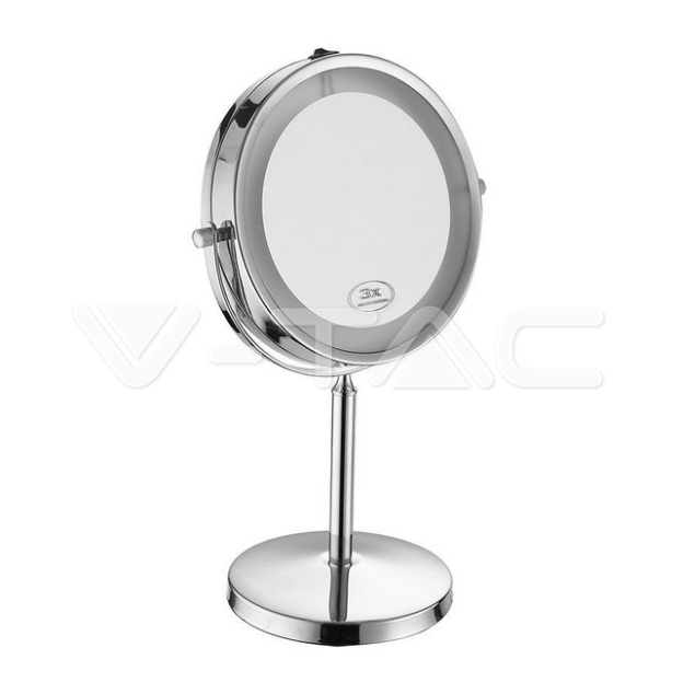Specchio led da tavolo V-tac 3W 6400K argento VT-7572 - 6629 01