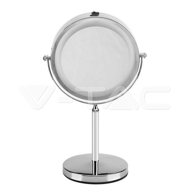 Specchio led da tavolo V-tac 3W 6400K argento VT-7572 - 6629 02